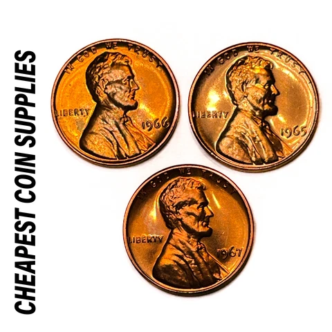 Gem SMS RD 1965+1966+1967 Lincoln Memorial Cent Set/Lot (Proof Like) 3 Coins Cover