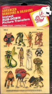 INSTANT RUB-DOWN PICTURE TRANSFERS TWO SEALED D&D TSR Dungeons Dragons Stickers - Picture 1 of 2