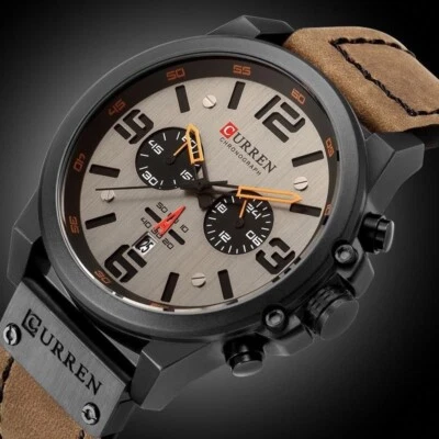 Men's Luxury Sport Watches Chronograph Date Waterproof Quartz Casual Wrist Watch - Image 1 of 4