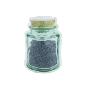 100 Green Glass Jar Shape Stand Up Resealable Bags for Dried Fruits Nuts Snack - Picture 1 of 4