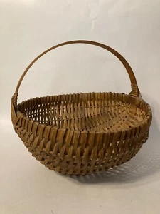 Round woven wood basket - Picture 1 of 6