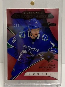 2018 19 Ultimate Introductions Royal Red UI-50 Elias Pettersson Rookie SDSP 1/6 - Picture 1 of 2