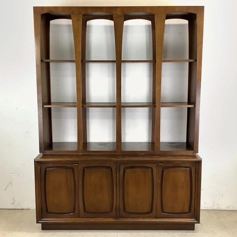 Mid-Century Double Sided Broyhill "Emphasis"Sideboard With Shelf Topper Cover