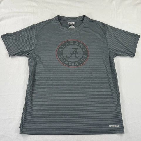 Alabama Crimson Tide Section 101 Shirt Mens Large Gray Stripe NCAA Polyester Cover