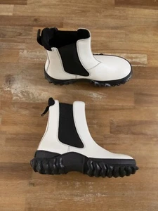 MARNI Blanco Suela Gruesa Cuero Chelsea Botines Talla 7/37 Auténticos - Imagen 1 de 11