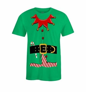 S4E Men's Elf Costume T-Shirt Funny Christmas Santa's Helper Shirts - Picture 1 of 14