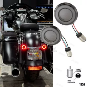 RED LED Rear Brake Tail Running Light 1157 For Harley Street Road Glide Touring - Foto 1 di 10