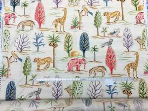 Clarence House Eden Cotton Print Tiger Elephant Zebra Animal Safari MSRP $216/y - Picture 1 of 8