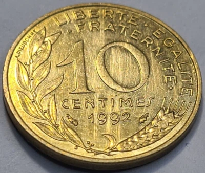 1992 France 10 Centimes KM# 929 US SELLER COMBINED SHIPPING REFUND - Image 1 of 2