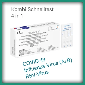 20 x Fluorecare 4in1 Schnelltest Corona Influenza RSV Virus Antigen für Laien - Bild 1 von 5