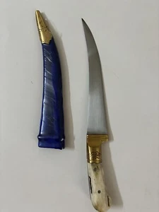 1901 Antique Brass Wootz Dagger Buck Khanjar Stag Collectible - Picture 1 of 9