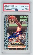 DOMINIQUE WILKINS Signed 1992 BEAM TEAM Atlanta Hawks Basketball Card + PSA Auto