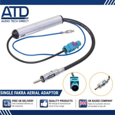 AUDIO TECH DIRECT Aerial Adaptor Antenna For Peugeot 307 308 407 1007 807 Single Fakra Amplified