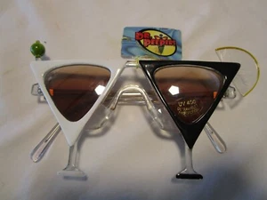 Dr. Peepers Martini glass Shaped Sunglasses Design Taiwan UV 400 Grad Brown NOS - Picture 1 of 9