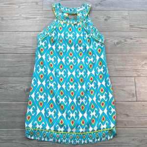 Alice & Trixe Womens Multicolor Geometric Silk Mini Halter Dress Size Medium - Picture 1 of 10