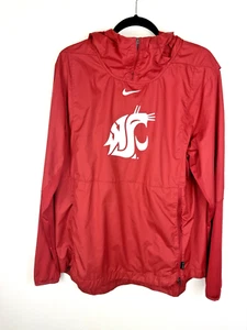 NIKE Men's L Washington State Cougars WSU Red On Field 1/4 Zip Hooded Pullover - Picture 1 of 13