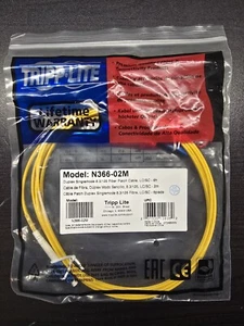 Tripp Lite N366-02M Duplex Singlemode 8.3/125 Fiber Patch Cable, LC/SC - 6ft - Photo 1/2