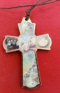 Baptism Wood Cross Necklace, Made in Italy - Picture 1 of 3