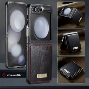 Flip Leather Case for Samsung Galaxy Z Flip5 Flip4 Flip3 Shockproof Slim Cover - Picture 1 of 15