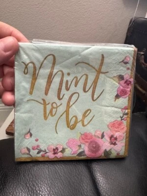 Mint to Be Beverage Napkins 16ct. Bridal Shower Wedding Decoration New!!! - Image 1 of 2