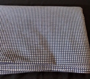 Ralph Lauren Blue Gingham Twin Size  Flat Sheet White Check Checkered USA Cotton - Picture 1 of 10
