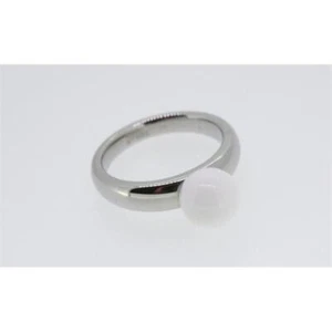 Fossil Damen Ring Edelstahl silber Perle Rachquarz weiß braun Gr.53 JF85551040 - Picture 1 of 1