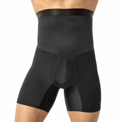 Men Compression Hi-Waist Boxer Shorts Tummy Slimmer Body Shaper Girdle Underwear - Image 1 of 4