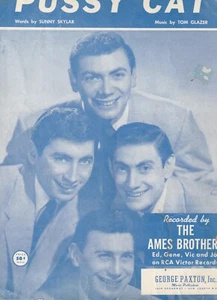 PUSSY CAT 1958 vintage sheet music recorded by Ames Brothers on RCA Victor - Picture 1 of 7