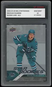 Macklin Celebrini 2024-25 Upper Deck UD NHL Star 1st Graded 10 Rookie Card #13 - Picture 1 of 1
