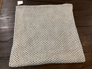NEW Pottery Barn Stonewashed Handknit 22" x 22" Throw Pillow Cover chambray blue - Picture 1 of 4