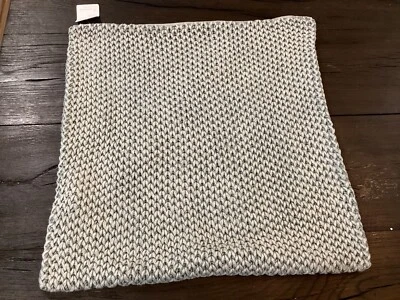 NEW Pottery Barn Stonewashed Handknit 22" x 22" Throw Pillow Cover chambray blue - Image 1 of 4