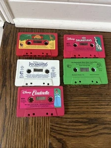 5 Vntg Childrens Cassette Tapes Lion King Cinderella Dalmatians Pocahontas - Picture 1 of 5