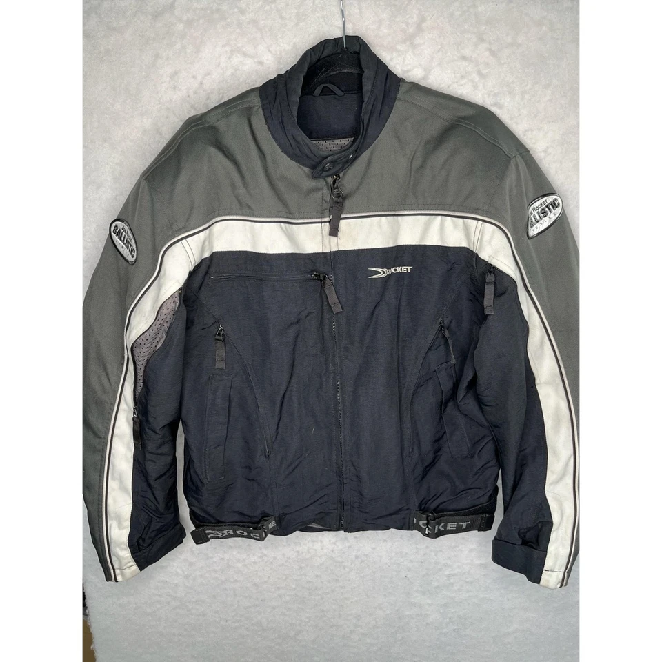 Joe Rocket Ballistic Jacket Mens Medium Gray Black Textile Motorcycle Biker - Image 1 of 4
