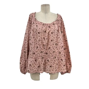 Madewell Plus Sophia Top in Blumenstrauß Glyzinien Taubenrosa Übergröße 3X - Bild 1 von 11
