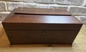 Tea Caddy Wood Tea Caddy Sarcophagus Shaped Converted To Chest - Picture 1 of 9