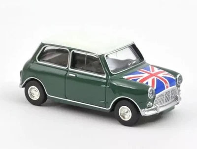 NOREV - MINI COOPER S 1964 Mandelgrün mit Flagge auf der Motorhaube. - 1/64 -... - Bild 1 von 2