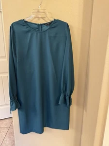 Banana Republic dunkelgrünes Damenkleid mit Bindeärmeln Größe 14 - Bild 1 von 5