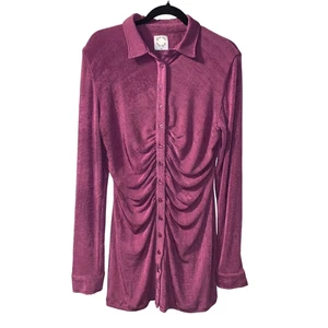 Vestido Andy Para Mujer Con Jean Talla M Púrpura ceñido al cuerpo Acanalado Mini Salir de Fiesta - Imagen 1 de 8