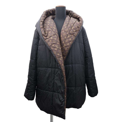 LOUIS VUITTON（LV） LOUIS VUITTON Cappotto Corto Cuscino Puffer Wrap Taglia 38 Nylon100% Pelle Nero ...