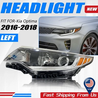 Faro para Kia Optima 2016-2018 sin LED DRL lado del conductor cromo halógeno transparente Foto 1 de 4