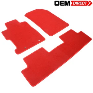 Fits 06-11 Honda Civic Floor Mats Red Nylon Carpets Liner Guard Protector 3PCS - Picture 1 of 7