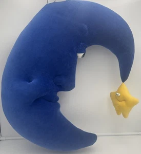 Funny Friends von Jennifer Mazur BLAUE Mondsichel & Stern Plüschskulptur, ~ 27 Zoll - Bild 1 von 13