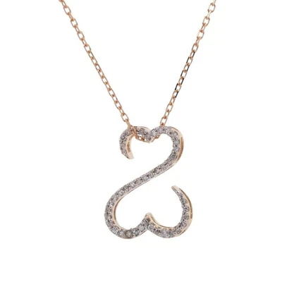 Jane Seymour Open Hearts Diamond Pendant Chain Necklace 14K Yellow Gold 18"-20" - Image 1 of 4