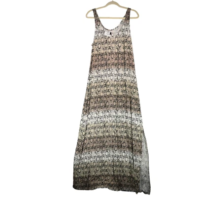 Maxi Vestido Antiguo Azul Marino Para Mujer Talla XL Marrón Hombre Elastizado Largo Boho Campesino Foto 1 de 4
