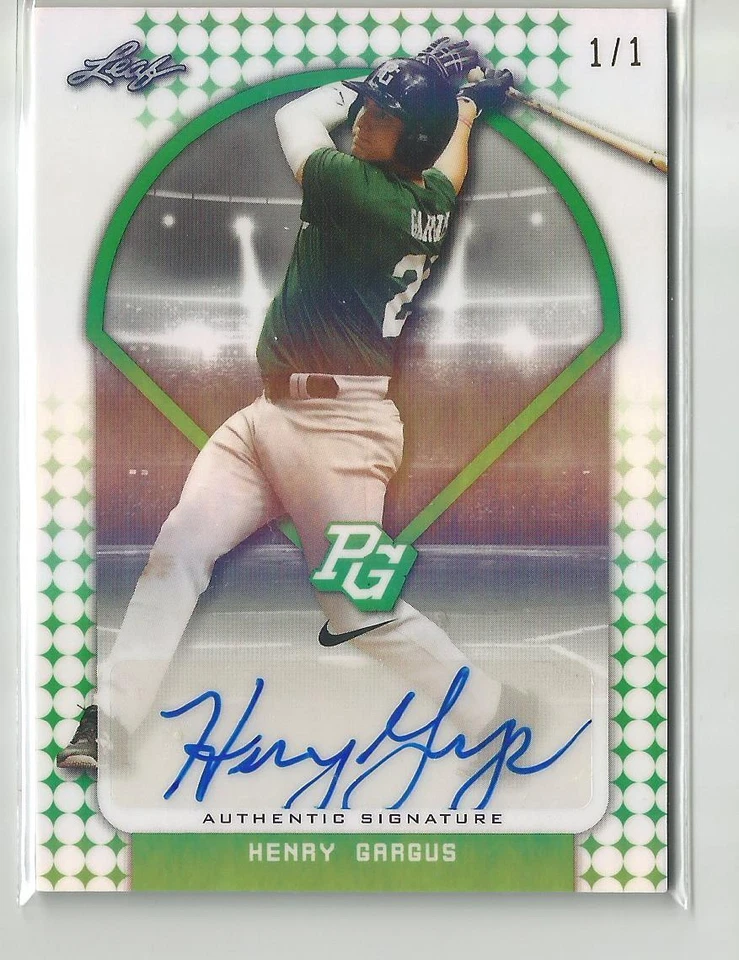 2018 Leaf Perfect Game Green Shimmer Henry Gargus Auto Autograph Card #ed 1 / 1 - Image 1 of 1