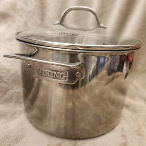 Viking 8 Quart Stock Pot & Lid 3-Ply 304 Stainless Steel w/ Aluminum Core - Picture 1 of 6