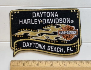 Patch giacca gilet Daytona Beach Florida Harley Davidson HD strass nero - Foto 1 di 4