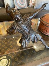 Antique Vintage Chinese Bronze Warrior Great Detail Heavy And Solid