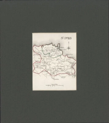 1835 J & C Walker Antique Map City Plan St Ives, Cornwall, England - Green Matt - Image 1 of 2