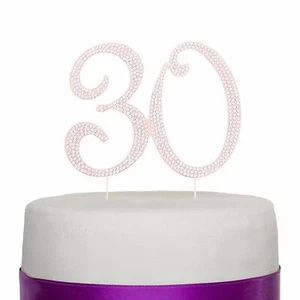 30 Rose Gold Cake Topper 30th Birthday Anniversary (Rose Gold) - Picture 1 of 5